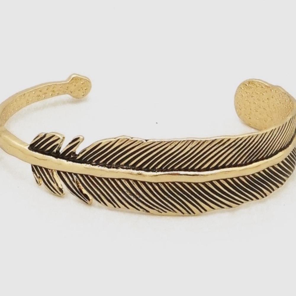 Feather Cuff Bangle Bracelet